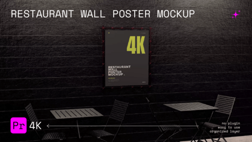 Restaurant Wall Poster Mockup