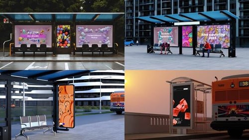 Bus Stop Billboard Mockup Promo